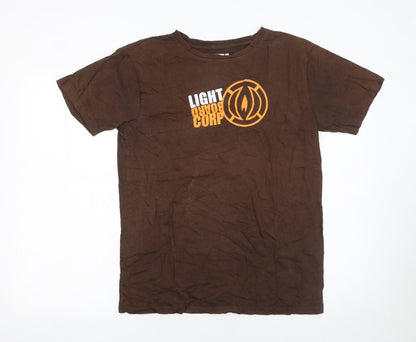 Mens UK Size S Light Corp Brown  T-Shirt