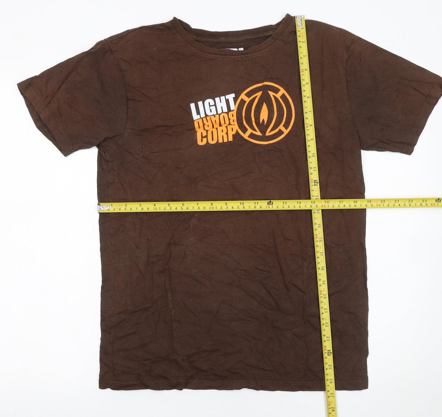Mens UK Size S Light Corp Brown  T-Shirt