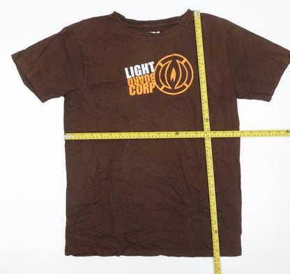 Mens UK Size S Light Corp Brown  T-Shirt