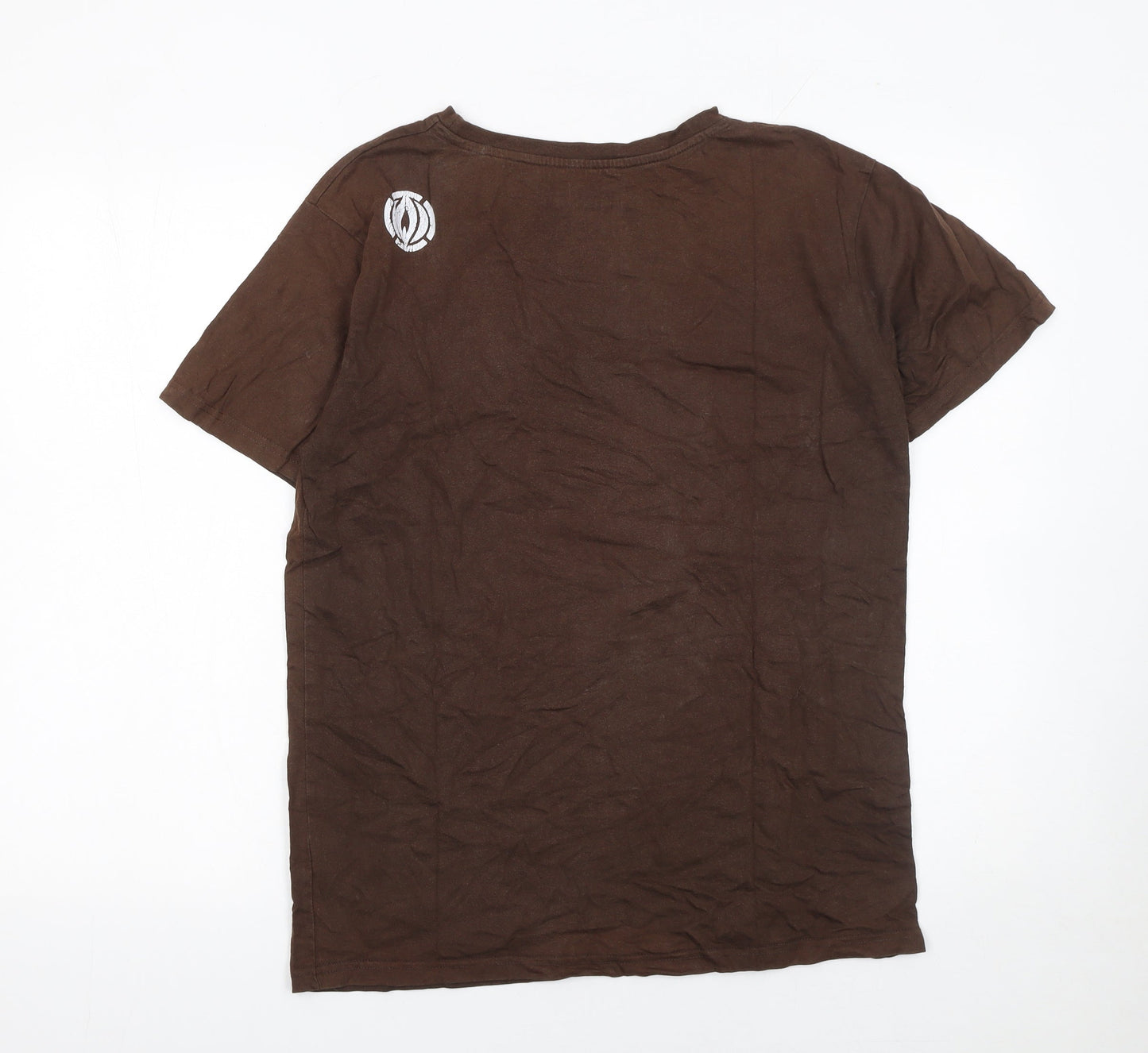 Mens UK Size S Light Corp Brown  T-Shirt