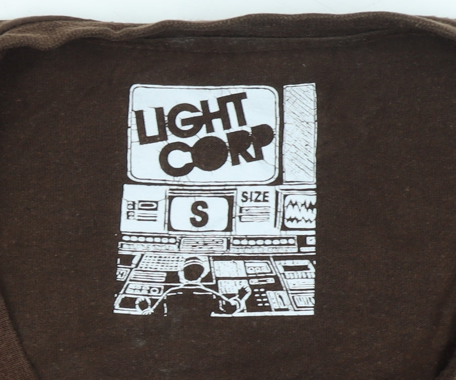 Mens UK Size S Light Corp Brown  T-Shirt