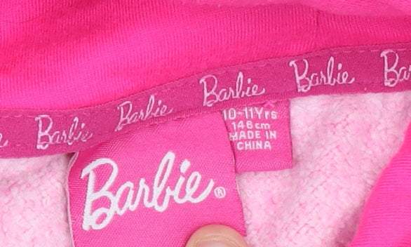 Girls UK Size 10-11 Years Barbie Pink Pullover Hoodie
