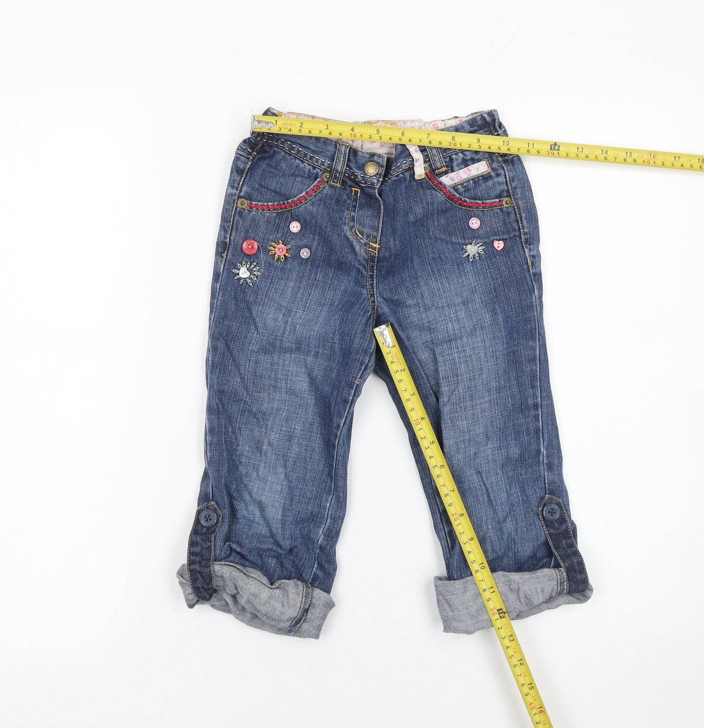 Girls UK Size 5 Years Rocha John Rocha Regular Fit Cropped Jeans