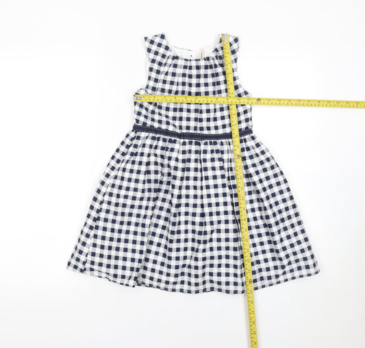 Young Dimension Girls Blue Check Sleeveless A-Line Dress 6-7 Years