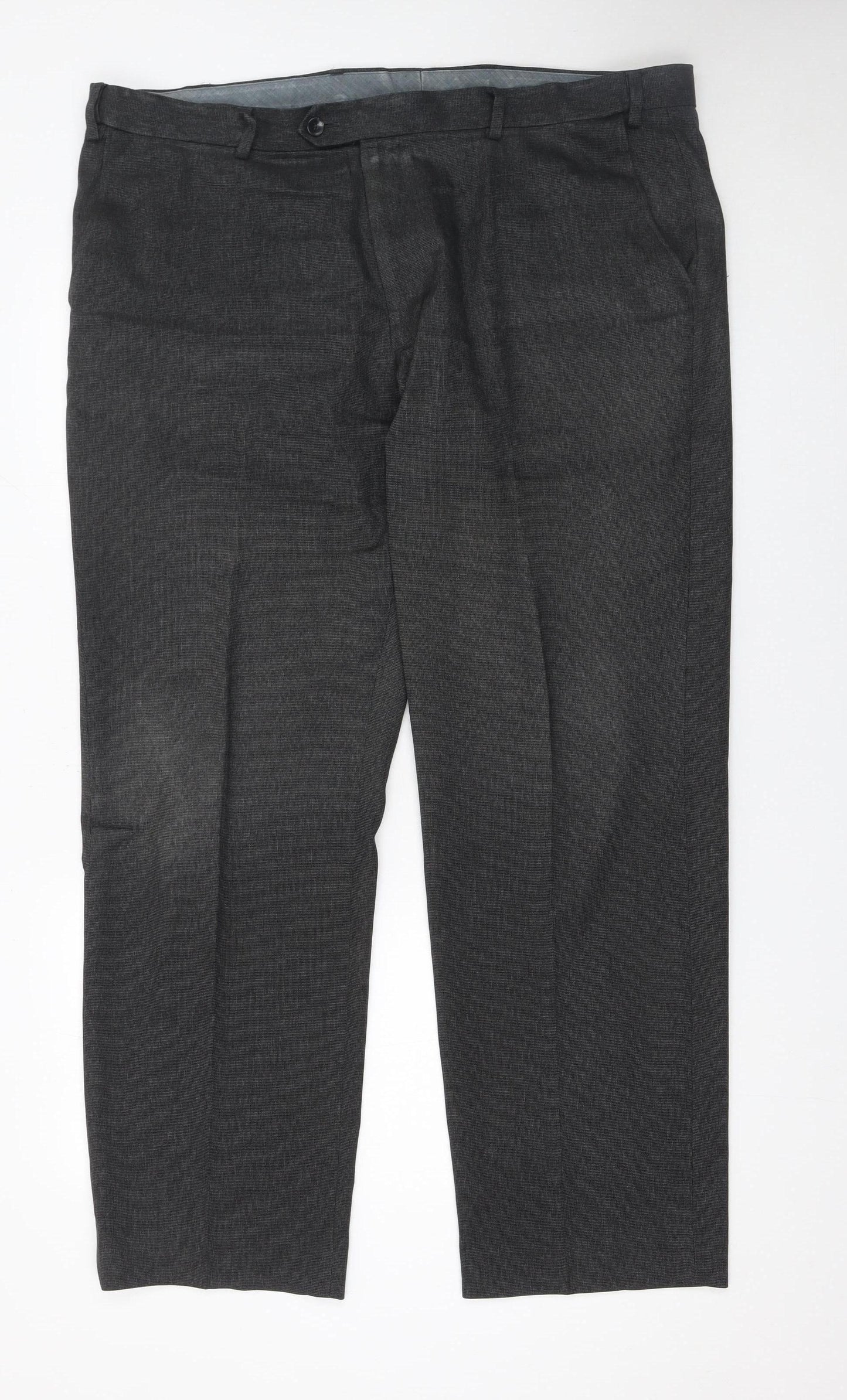 Mens UK Size XL Marks and Spencer Regular Fit Dress Pants Grey Trousers
