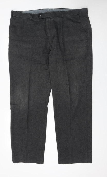 Mens UK Size XL Marks and Spencer Regular Fit Dress Pants Grey Trousers