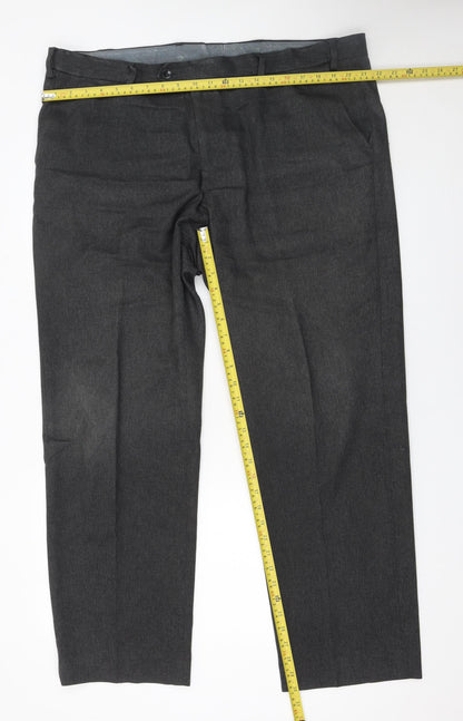 Mens UK Size XL Marks and Spencer Regular Fit Dress Pants Grey Trousers