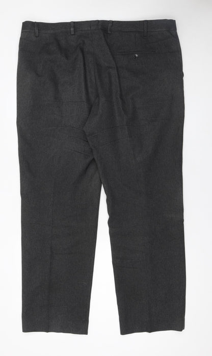 Mens UK Size XL Marks and Spencer Regular Fit Dress Pants Grey Trousers