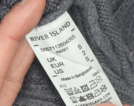 Womens UK Size S River Island Grey Pullover Jumper