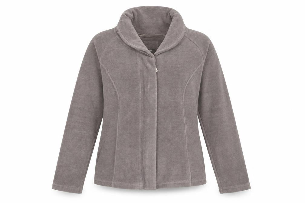 Marks & Spencer Women Grey Fleece Zip Jacket Small Regular Fit