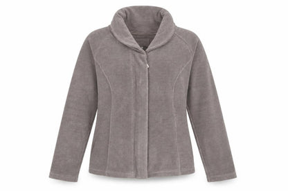 Marks & Spencer Women Grey Fleece Zip Jacket Small Regular Fit