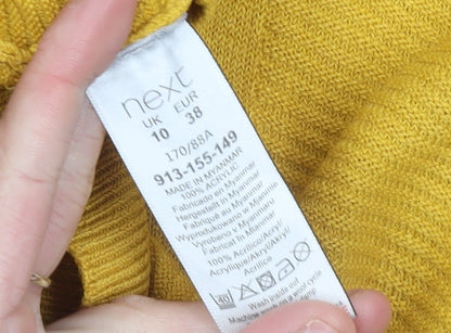 Womens UK Size 10 NEXT Yellow Pullover Jumper