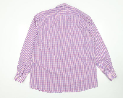 André Jeanswear Men’s Purple Check Cotton Button-Up Shirt Size L