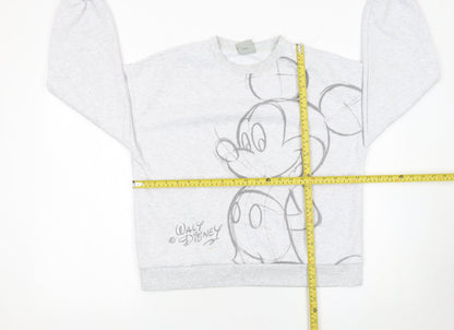 Womens UK Size 10-12 Disney Grey Pullover Sweatshirt