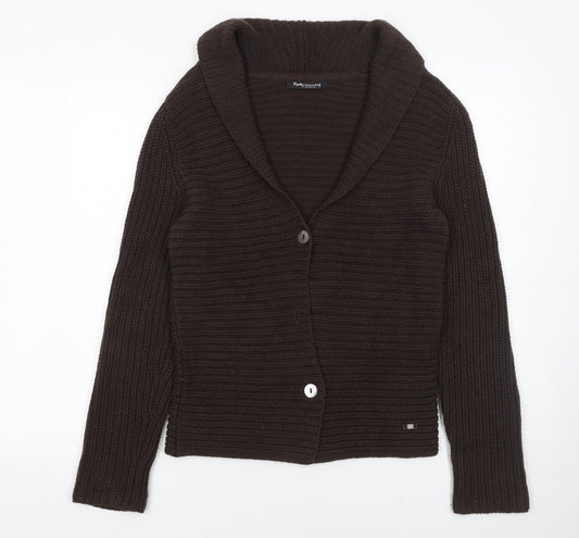 Womens UK Size 10 Betty Barclay Brown Cardigan Jumper