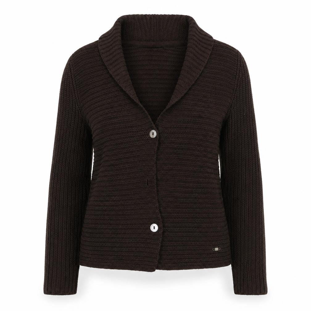 Womens UK Size 10 Betty Barclay Brown Cardigan Jumper