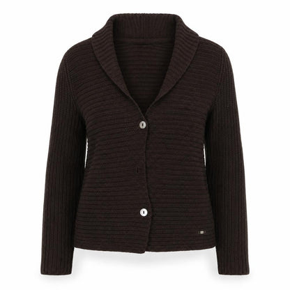 Womens UK Size 10 Betty Barclay Brown Cardigan Jumper