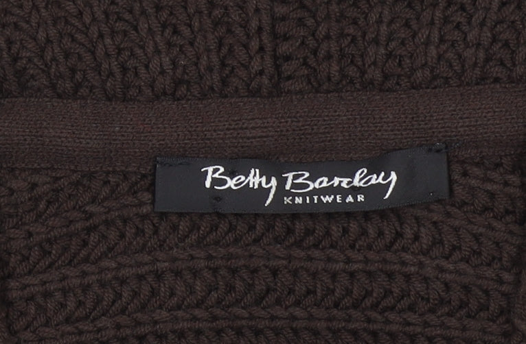Womens UK Size 10 Betty Barclay Brown Cardigan Jumper