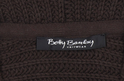 Womens UK Size 10 Betty Barclay Brown Cardigan Jumper