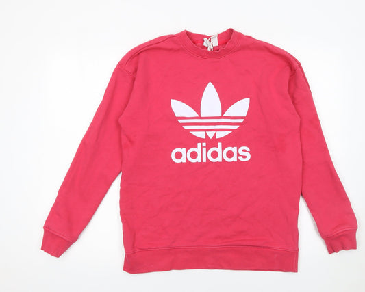 Womens UK Size 8 adidas Pink Pullover Sweatshirt