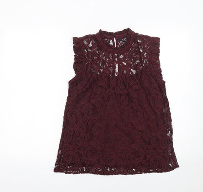 Womens UK Size 10 Dunnes Brown Lace Blouse