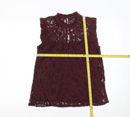 Womens UK Size 10 Dunnes Brown Lace Blouse