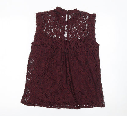 Womens UK Size 10 Dunnes Brown Lace Blouse