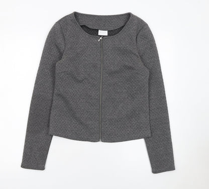 Vila Women Grey Knit Zip Basic Jacket Size S