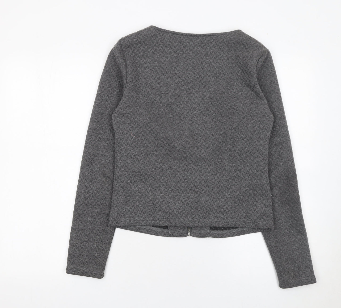 Vila Women Grey Knit Zip Basic Jacket Size S