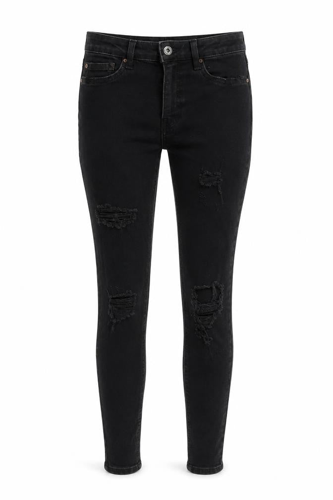 Womens UK Size 10 Bershka Slim Fit Skinny Black Jeans