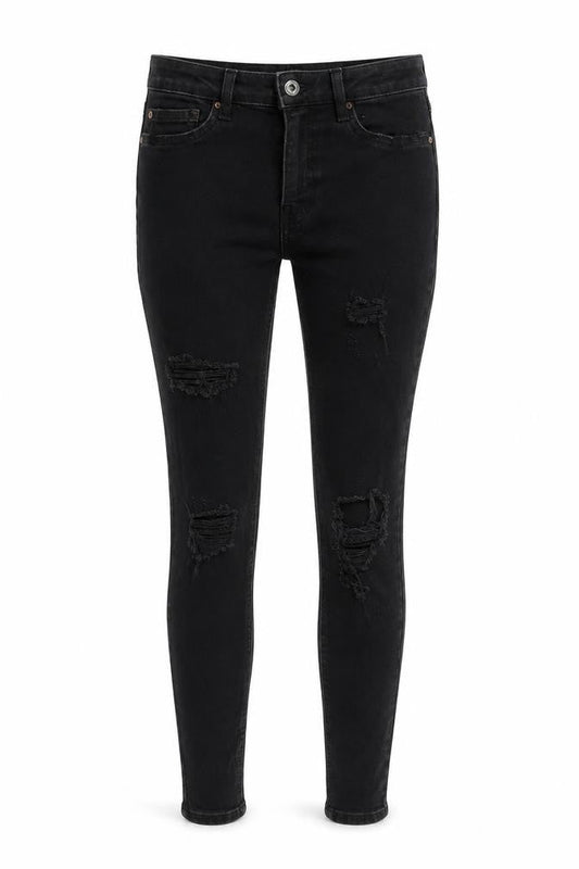 Womens UK Size 10 Bershka Slim Fit Skinny Black Jeans