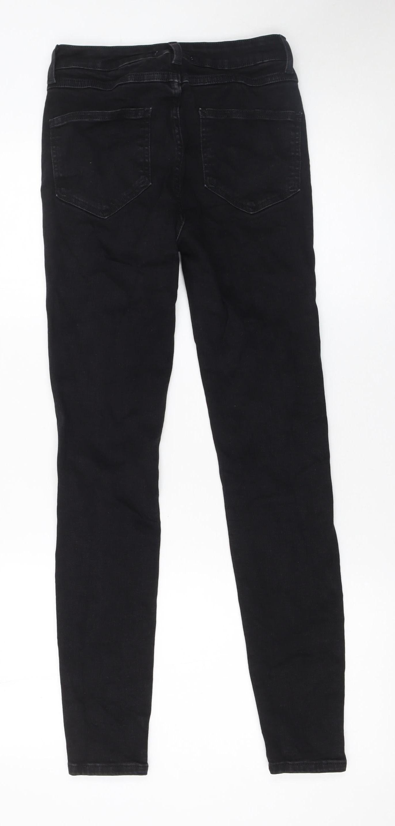 Womens UK Size 10 Bershka Slim Fit Skinny Black Jeans