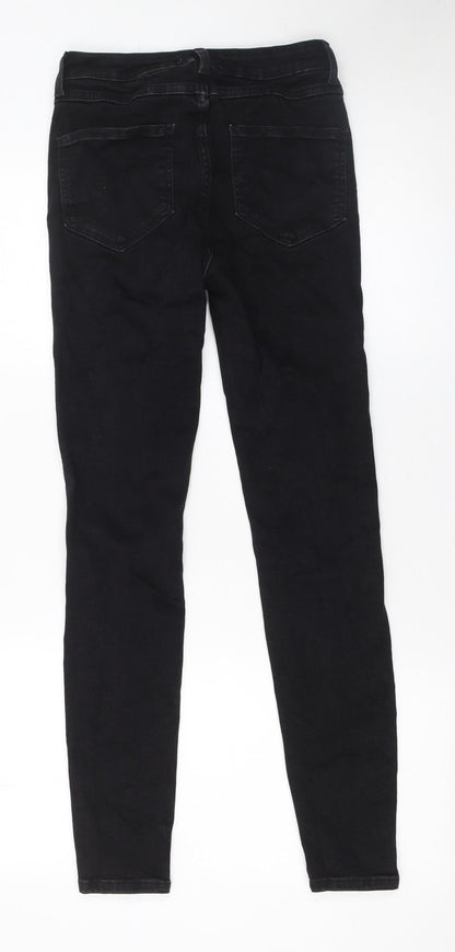 Womens UK Size 10 Bershka Slim Fit Skinny Black Jeans
