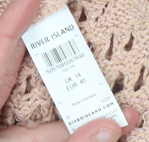Womens UK Size 14 River Island Beige Pullover Jumper