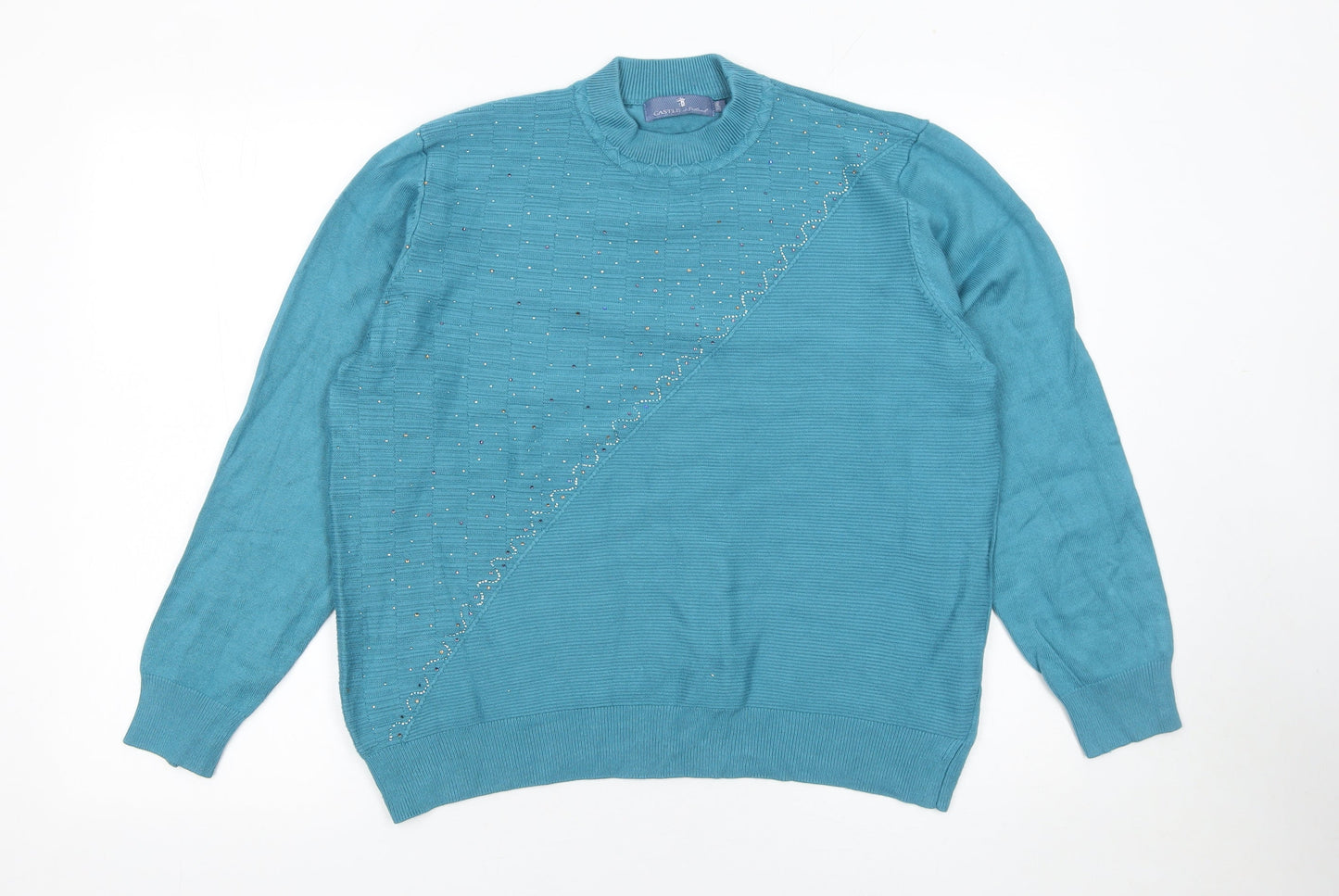 Womens UK Size M Castle of Ireland Blue Pullover Jumper