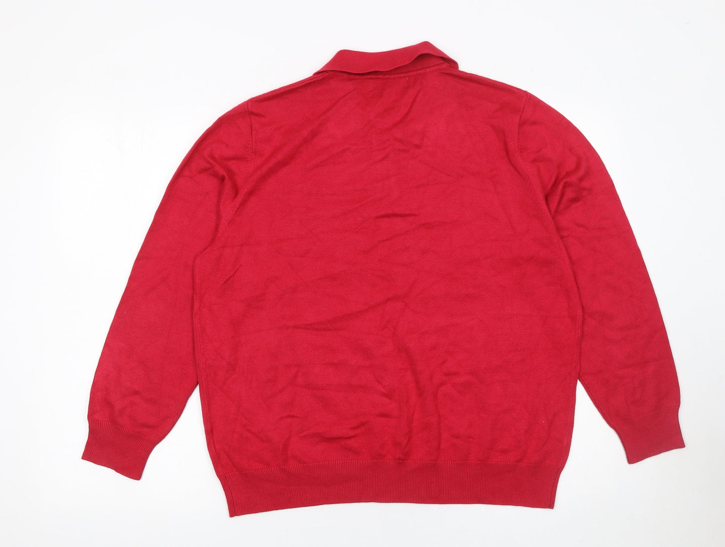 Womens UK Size 14 Castle of Ireland Red Henley Jumper