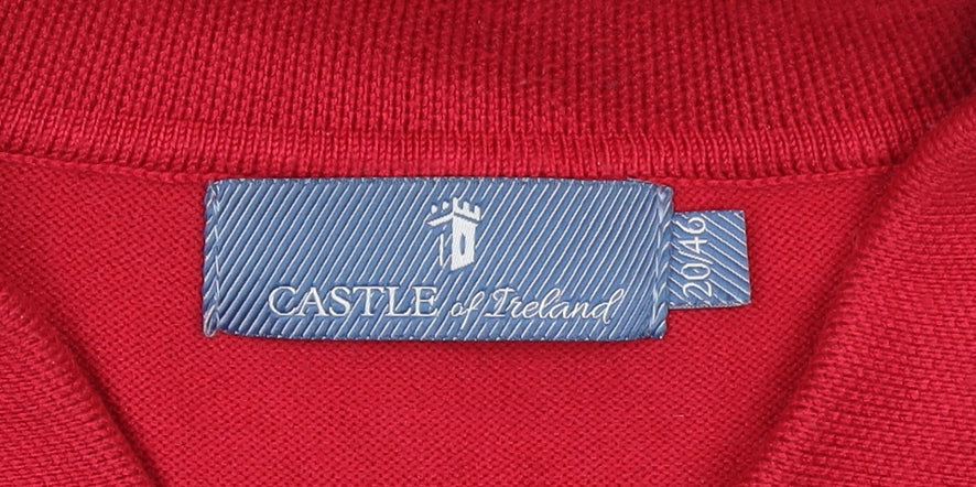 Womens UK Size 14 Castle of Ireland Red Henley Jumper