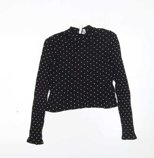 Womens UK Size M H&M Black Basic T-Shirt