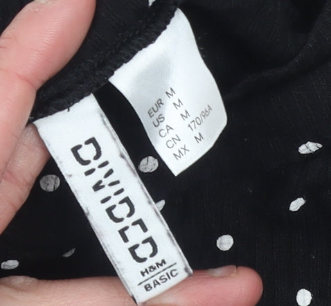 Womens UK Size M H&M Black Basic T-Shirt