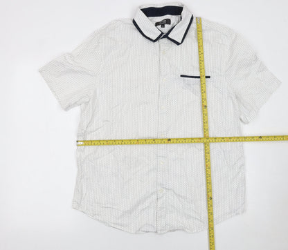Dunnes Stores Men's White Short Sleeve Regular Fit Cotton Shirt XL
