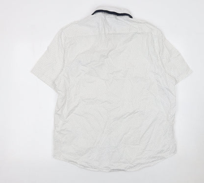 Dunnes Stores Men's White Short Sleeve Regular Fit Cotton Shirt XL