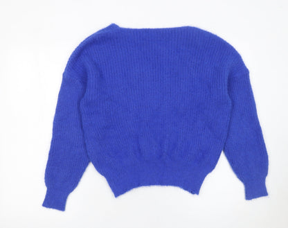 Womens UK Size S Quiz Blue Pullover Jumper