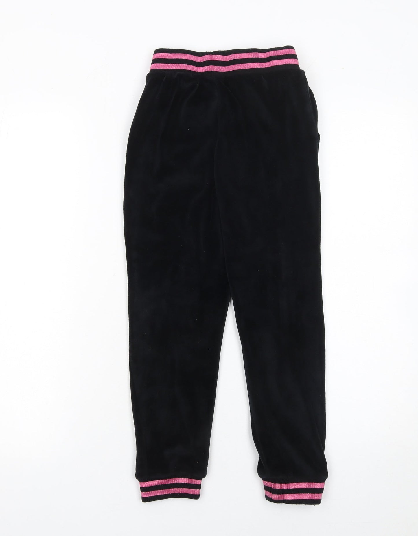 Girls UK Size 8-9 Years Pineapple Regular Fit Jogger Black Trousers