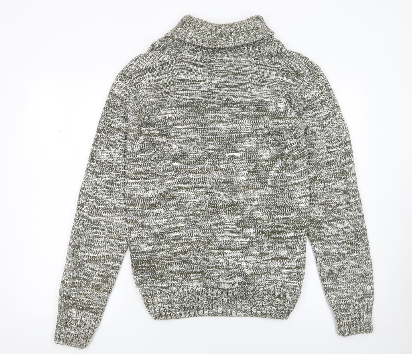 Mens UK Size L Solid Grey Pullover Jumper
