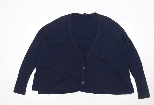 Womens UK Size L French Connection Blue Cardigan Jumper