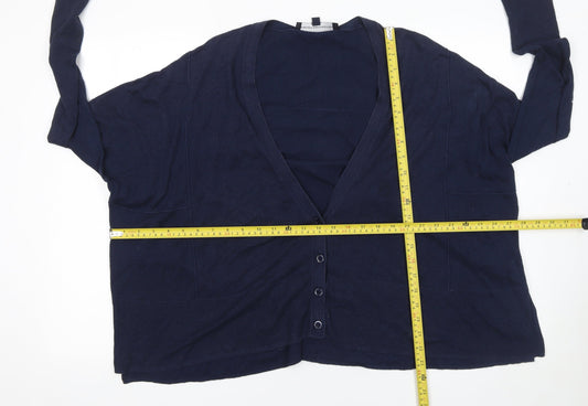 Womens UK Size L French Connection Blue Cardigan Jumper
