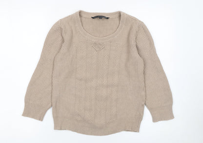 Womens UK Size 14 Betty Jackson Black Beige Pullover Jumper