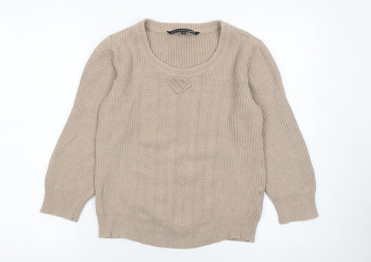 Womens UK Size 14 Betty Jackson Black Beige Pullover Jumper