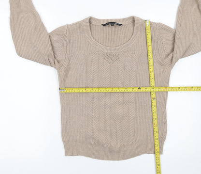 Womens UK Size 14 Betty Jackson Black Beige Pullover Jumper