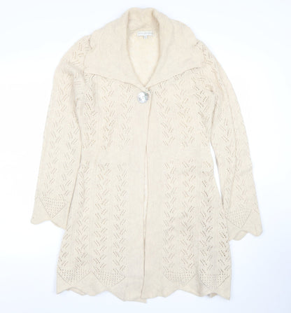 Womens UK Size 12 Rocha John Rocha Beige Cardigan Jumper